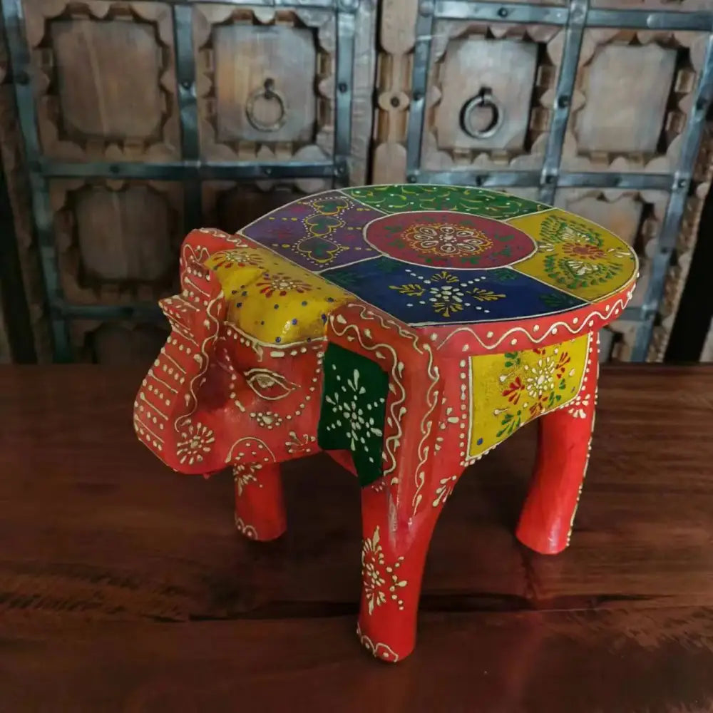 Turquoise Elephant Stool Decor