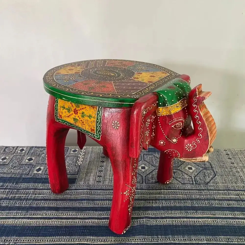 Turquoise Elephant Stool Decor