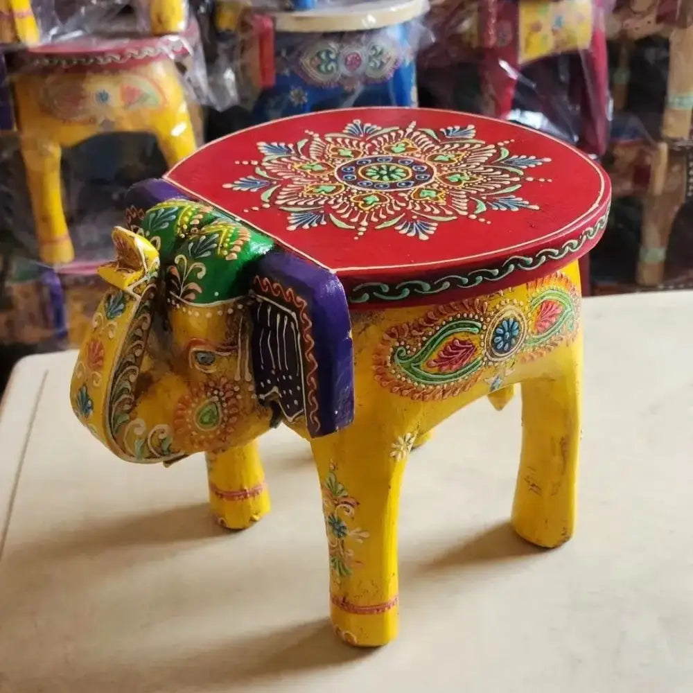 Turquoise Elephant Stool Decor