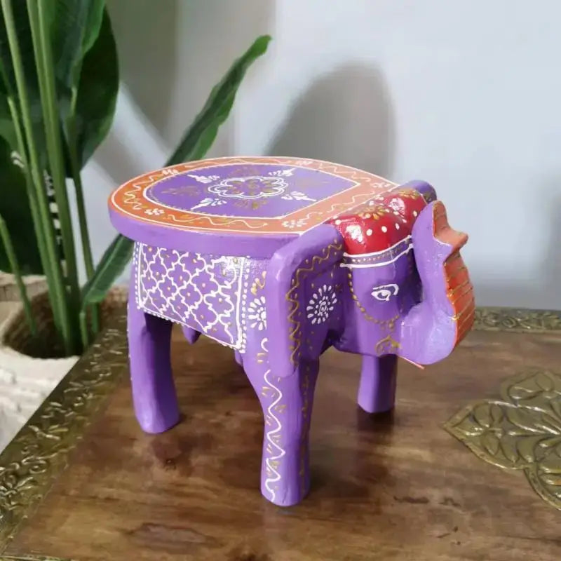 Turquoise Elephant Stool Decor