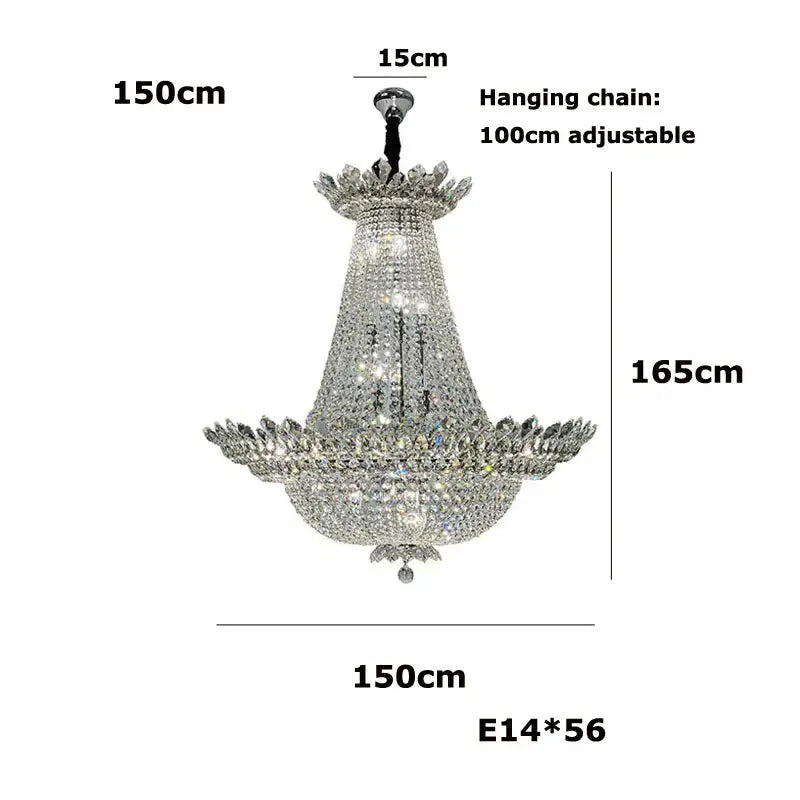Crystal Chrome Tiered LED Chandelier