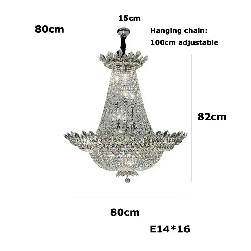 Crystal Chrome Tiered LED Chandelier