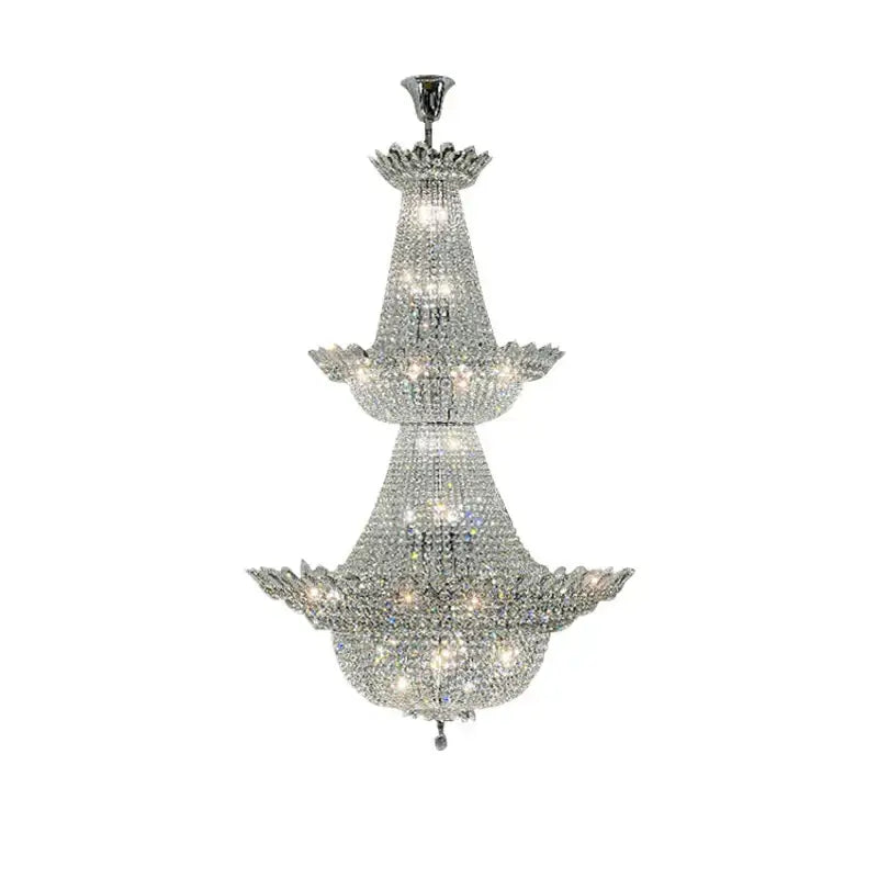 Crystal Chrome Tiered LED Chandelier
