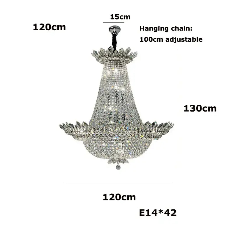 Crystal Chrome Tiered LED Chandelier