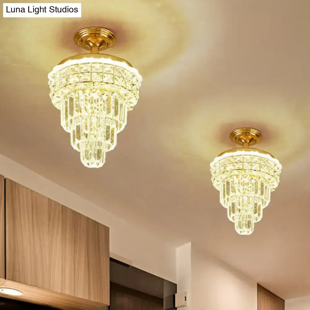 Gold Crystal Foyer Chandelier