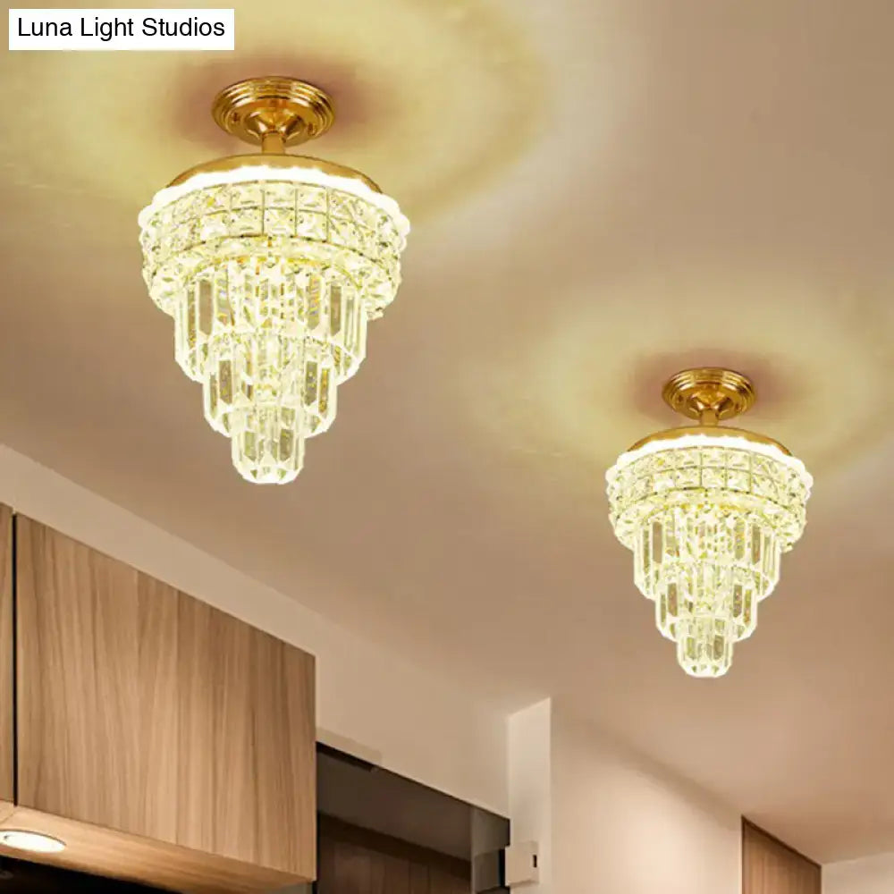 Gold Crystal Foyer Chandelier