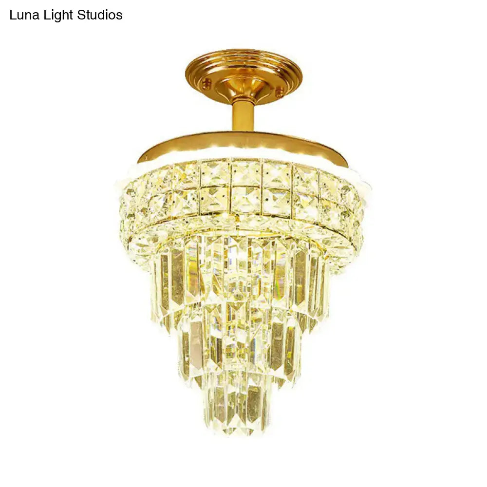 Gold Crystal Foyer Chandelier