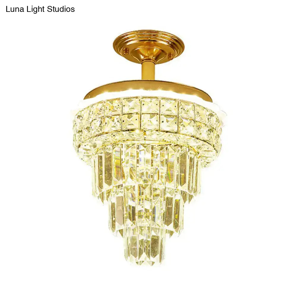 Gold Crystal Foyer Chandelier