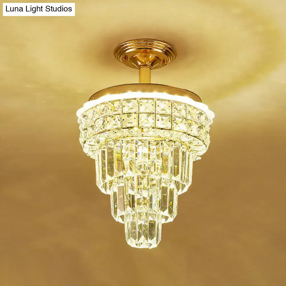 Gold Crystal Foyer Chandelier