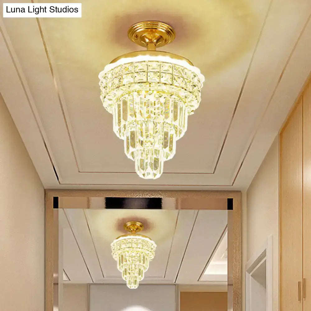 Gold Crystal Foyer Chandelier