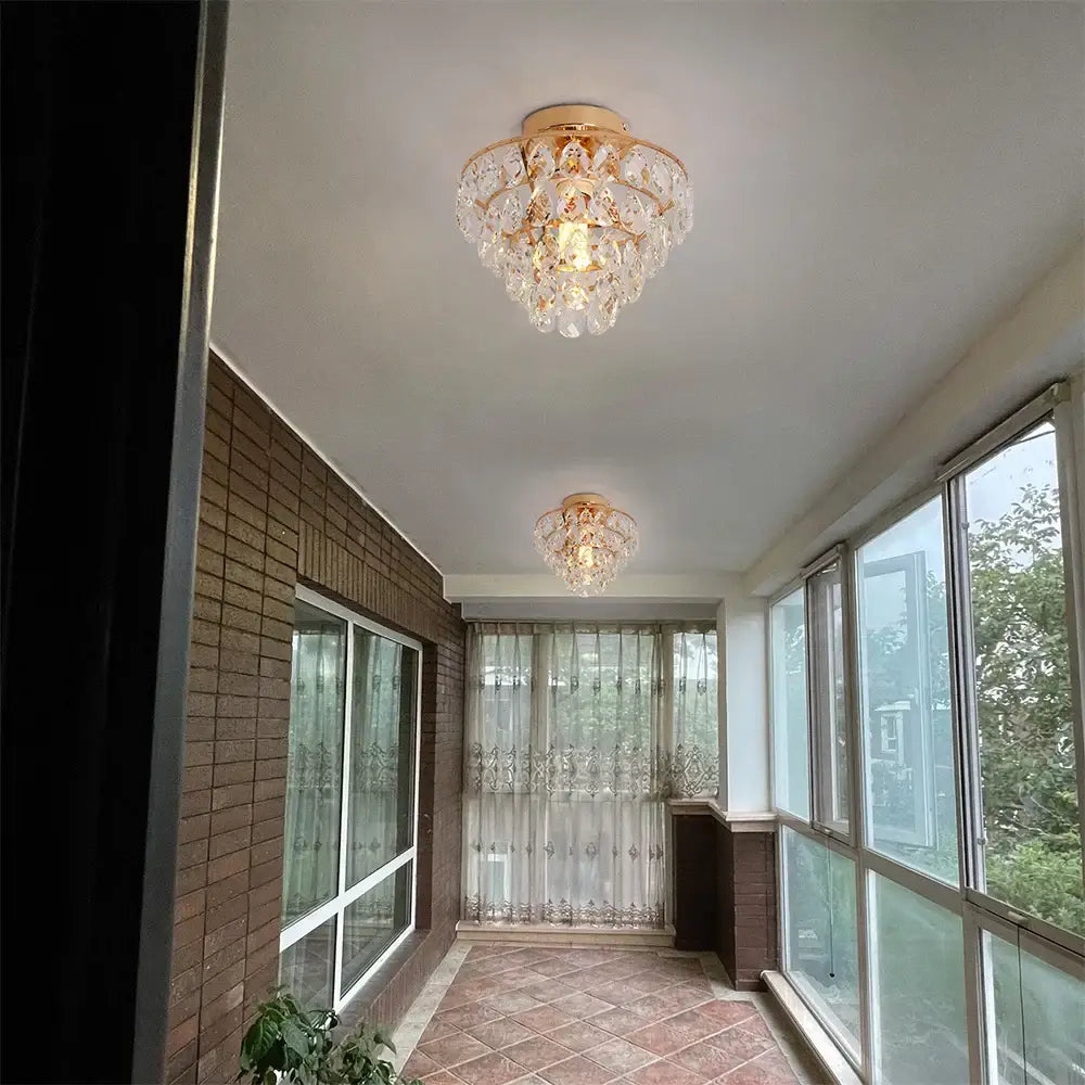 Gold Crystal LED Dining Room Chandelier