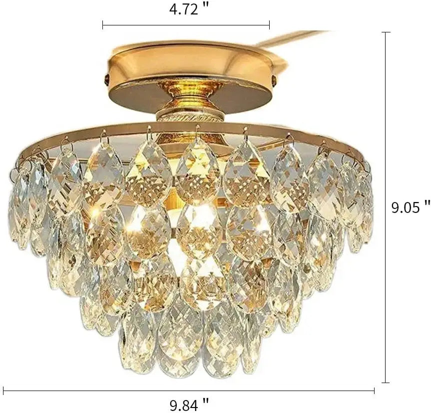 Gold Crystal LED Dining Room Chandelier