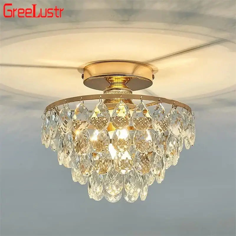 Gold Crystal LED Dining Room Chandelier