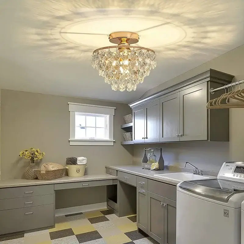 Gold Crystal LED Dining Room Chandelier