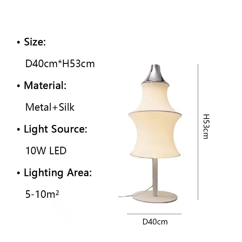 Cream Silk Floor Lamp
