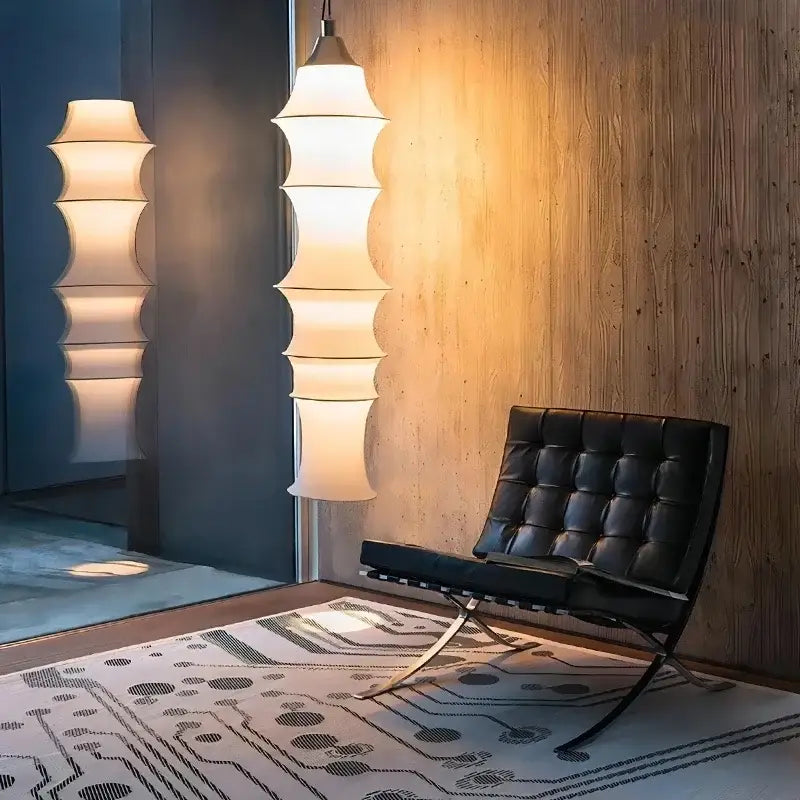 Cream Silk Floor Lamp