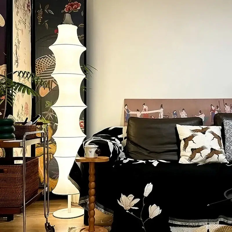 Cream Silk Floor Lamp