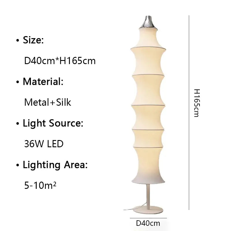 Cream Silk Floor Lamp