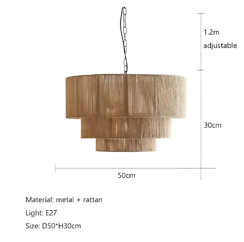 Rattan Tiered Wall Lamp