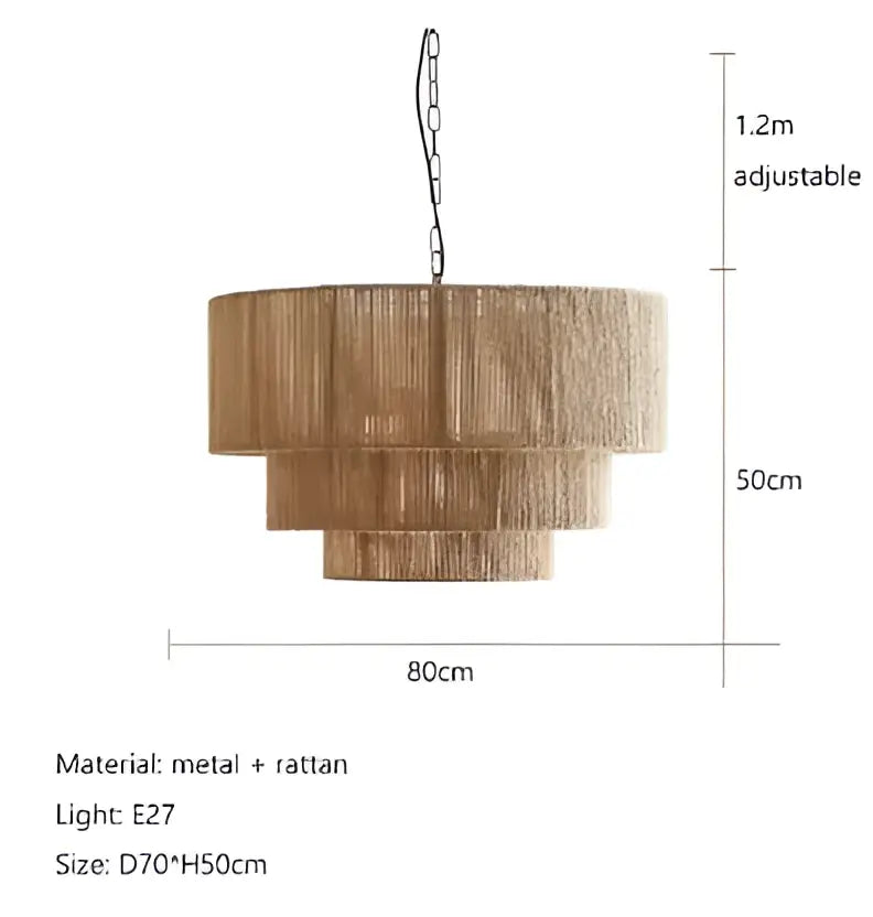 Rattan Tiered Wall Lamp