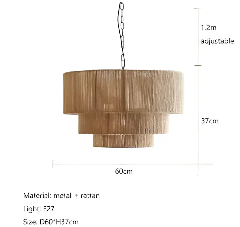 Rattan Tiered Wall Lamp