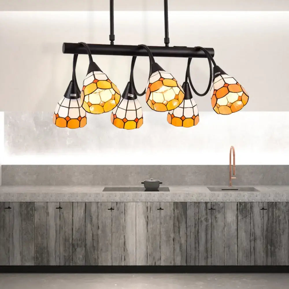 Amber Glass Island Pendant Light
