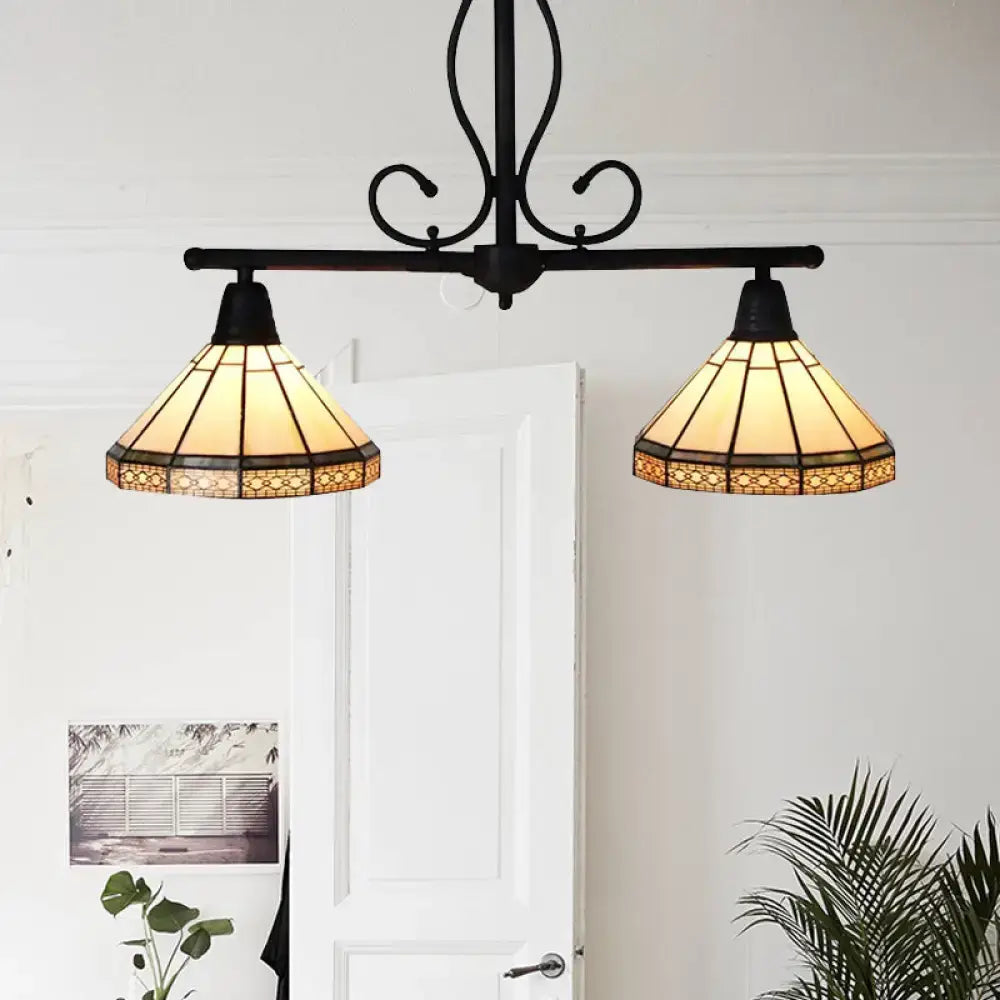 Amber Glass Cone Island Light