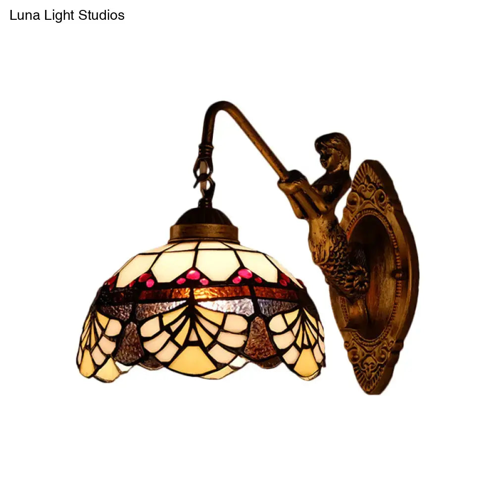 Gold Floral Glass Sconce