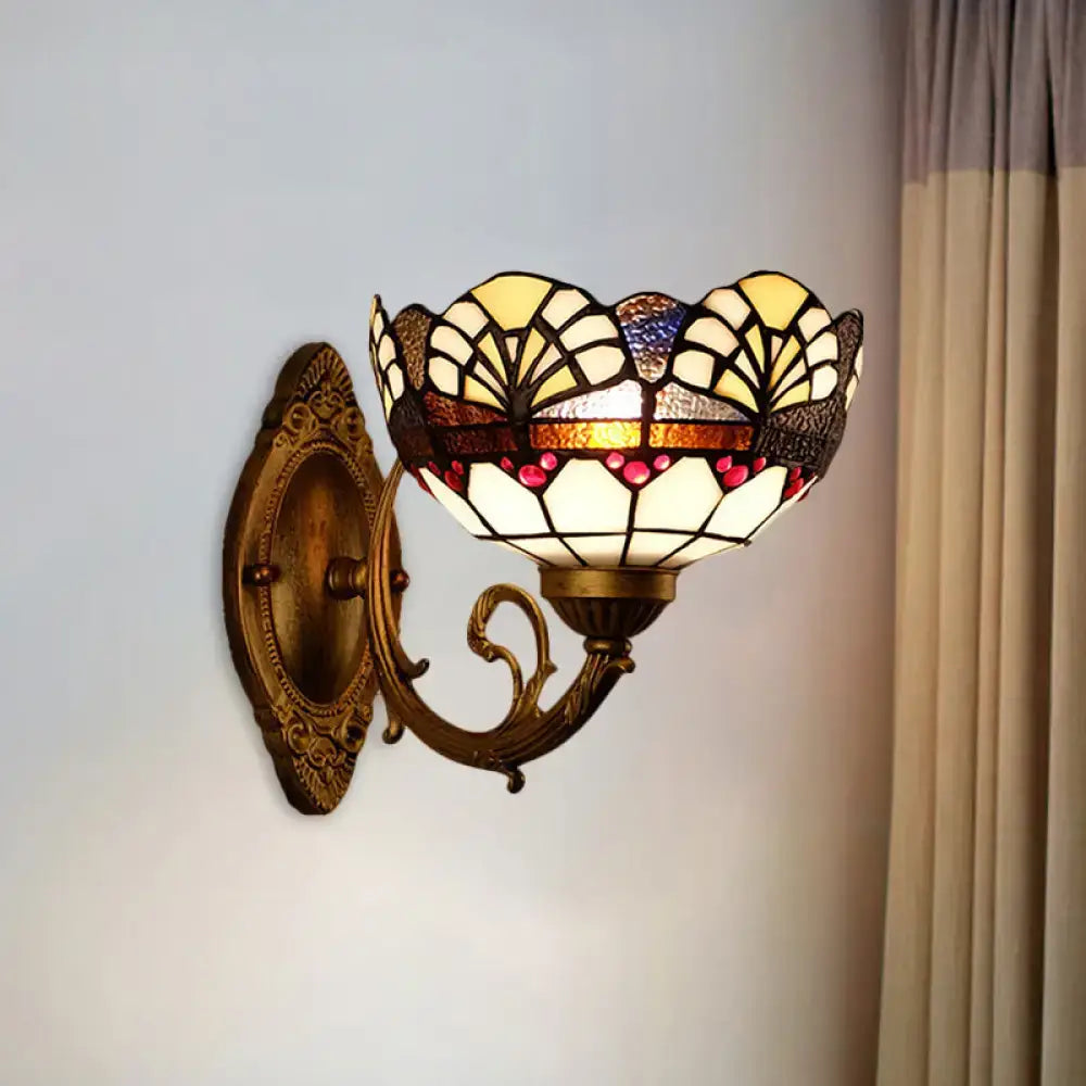 Gold Floral Glass Sconce