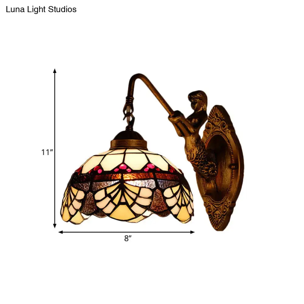 Gold Floral Glass Sconce