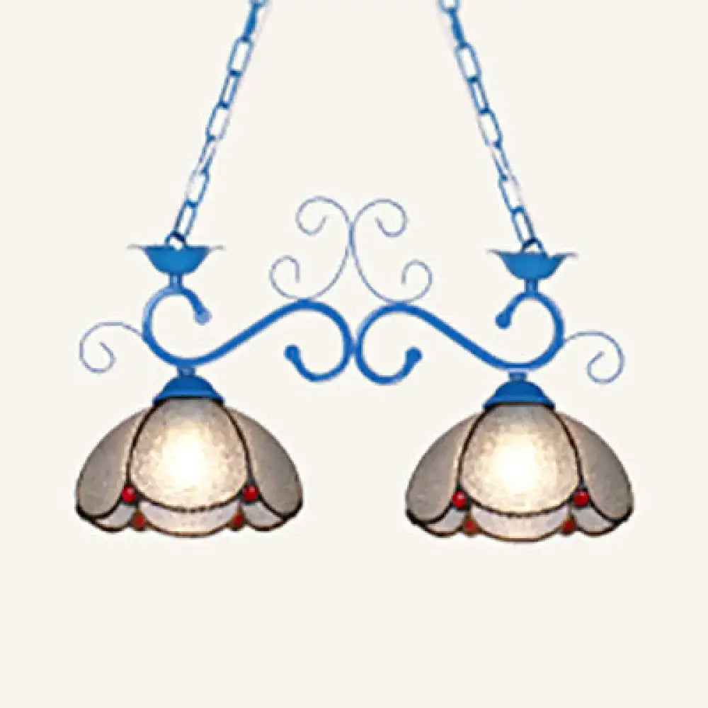 Black Blue Scalloped Chandelier