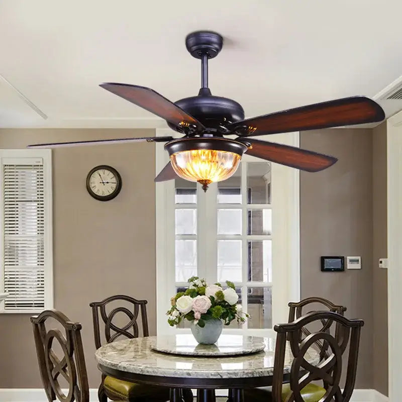 Brown Wood Ceiling Fan Light