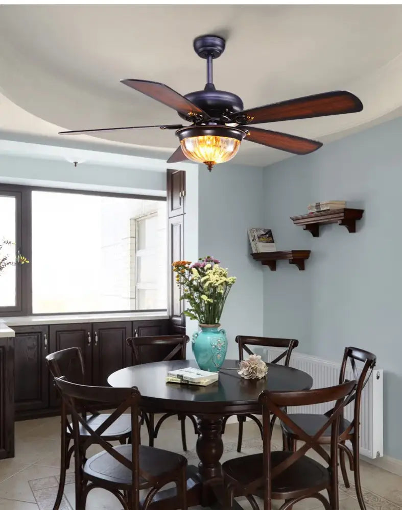 Brown Wood Ceiling Fan Light