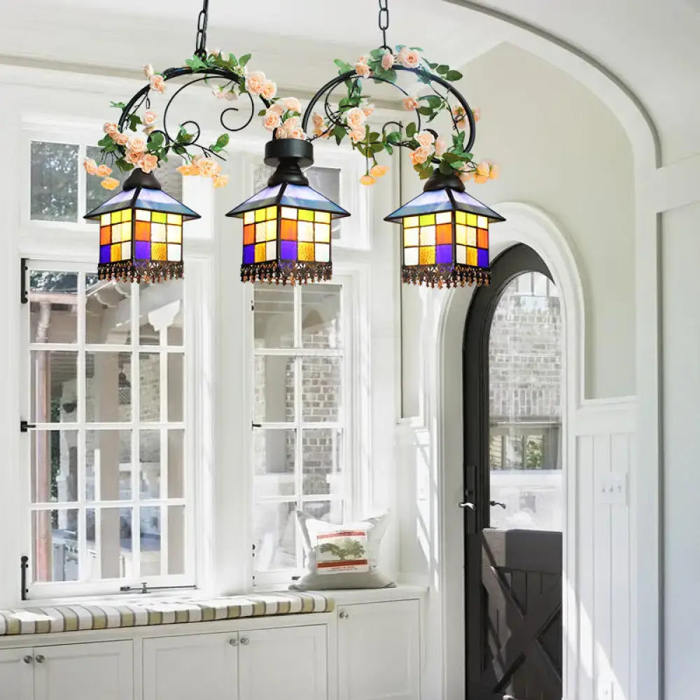 Blue Stained Glass Island Light