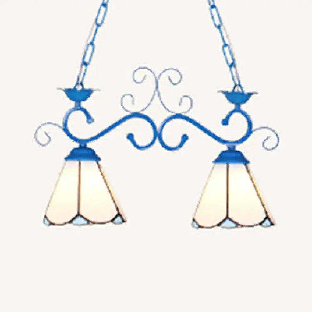 Blue White Glass Kitchen Pendant