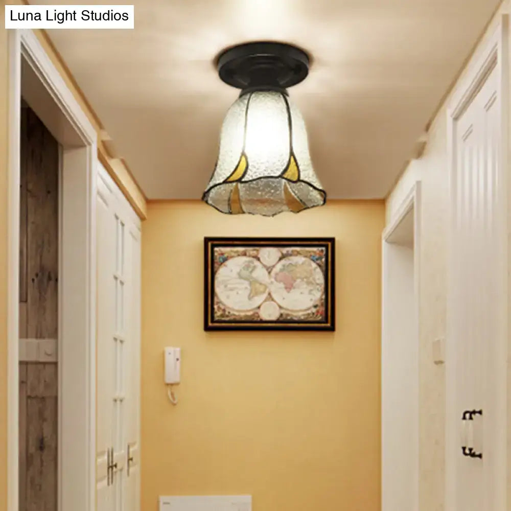 White Mosaic Flush Mount