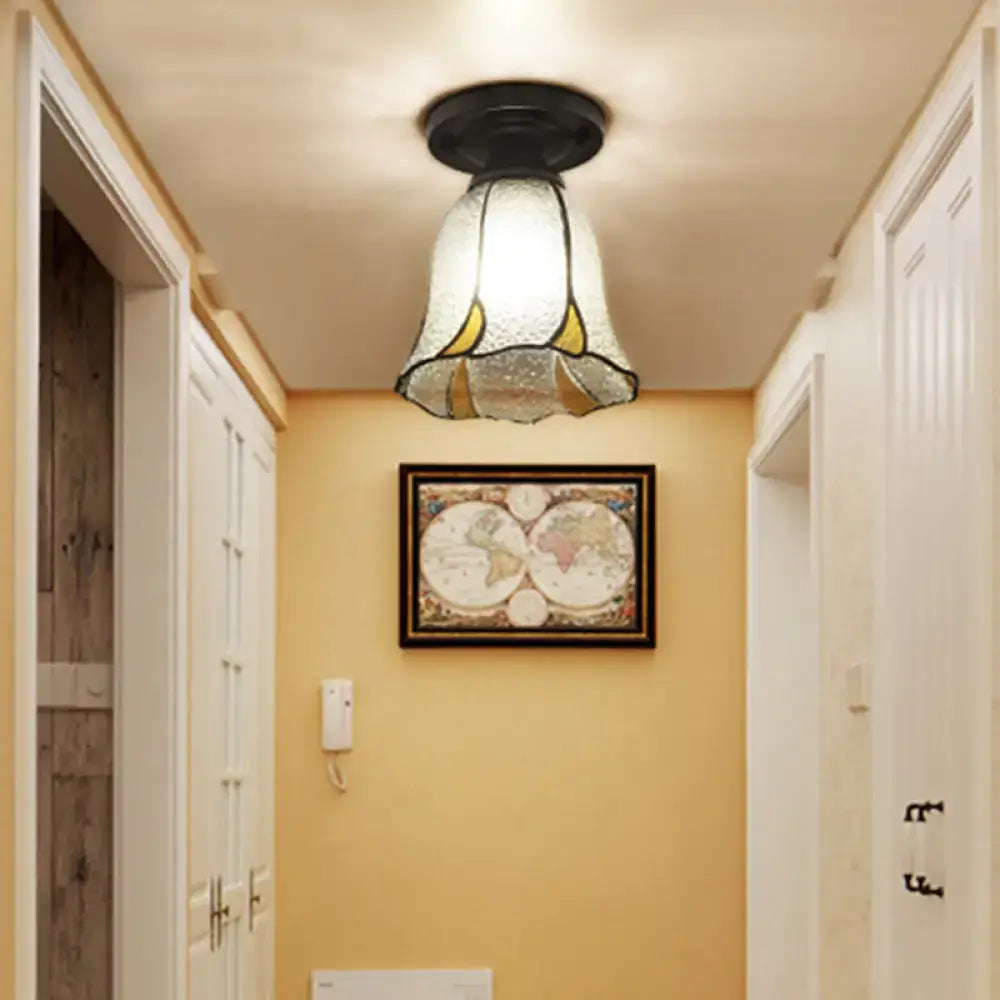 White Mosaic Flush Mount