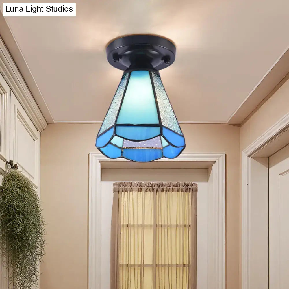 White Mosaic Flush Mount