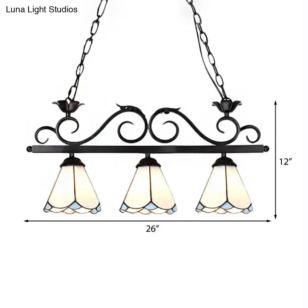 White Floral Island Chandelier