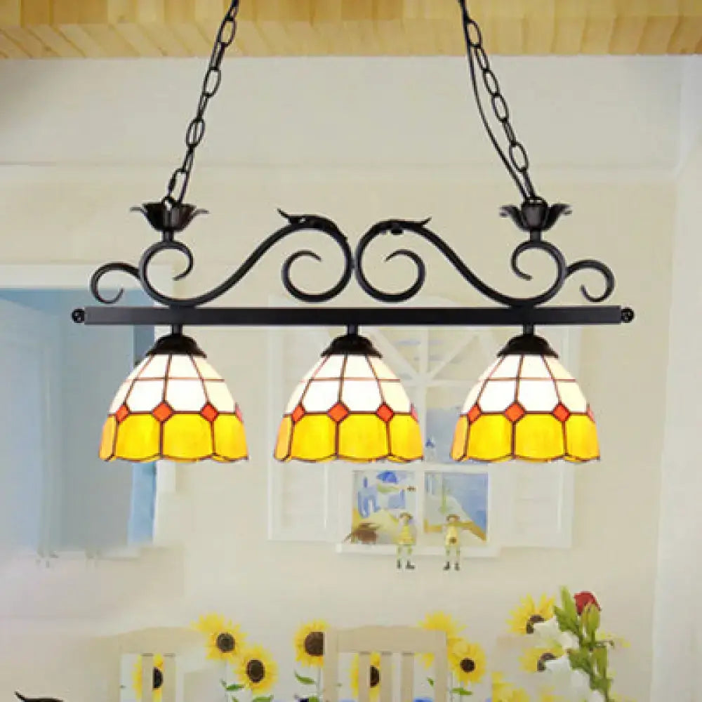 Yellow Dome Island Chandelier