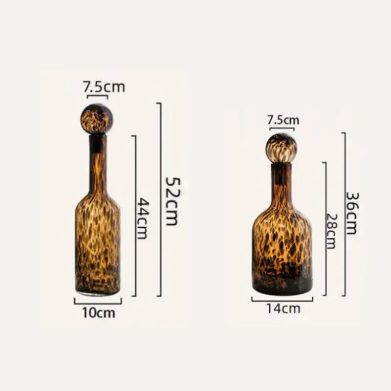 Leopard Print Glass Vase