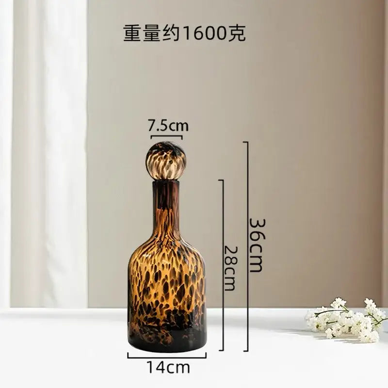 Leopard Print Glass Vase