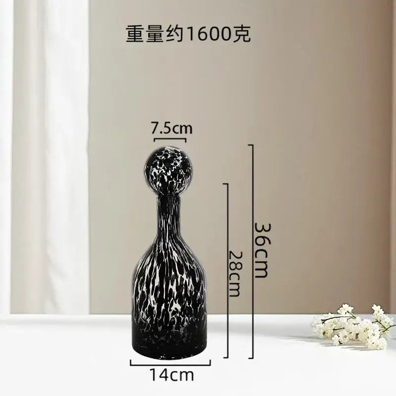 Leopard Print Glass Vase