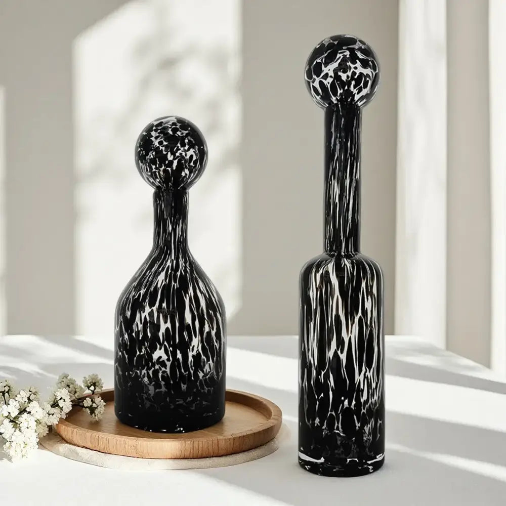 Leopard Print Glass Vase