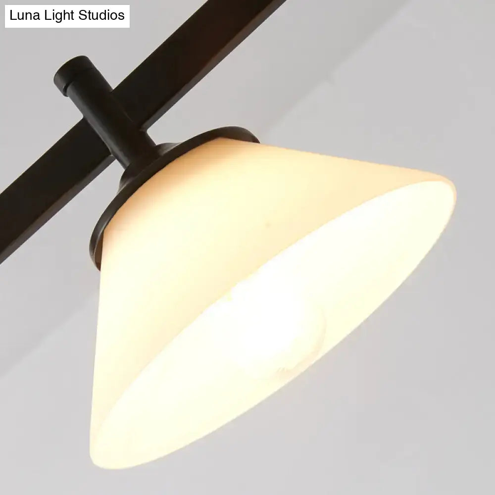 Black Glass Cone Pendant Light