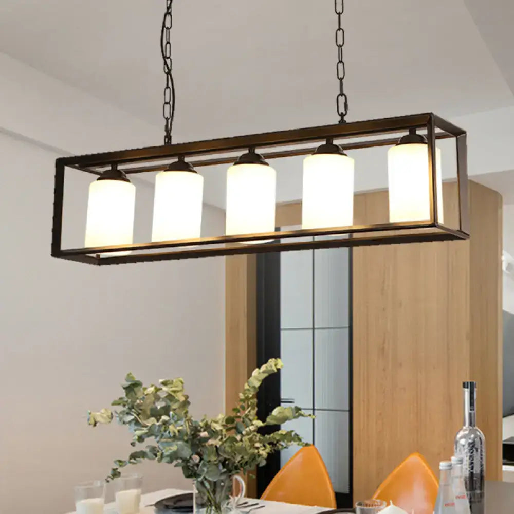 Black Brass Opal Pendant Light