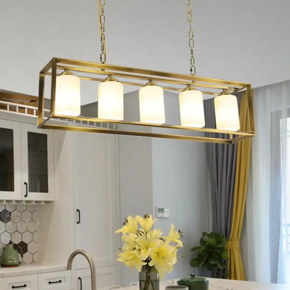 Black Brass Opal Pendant Light