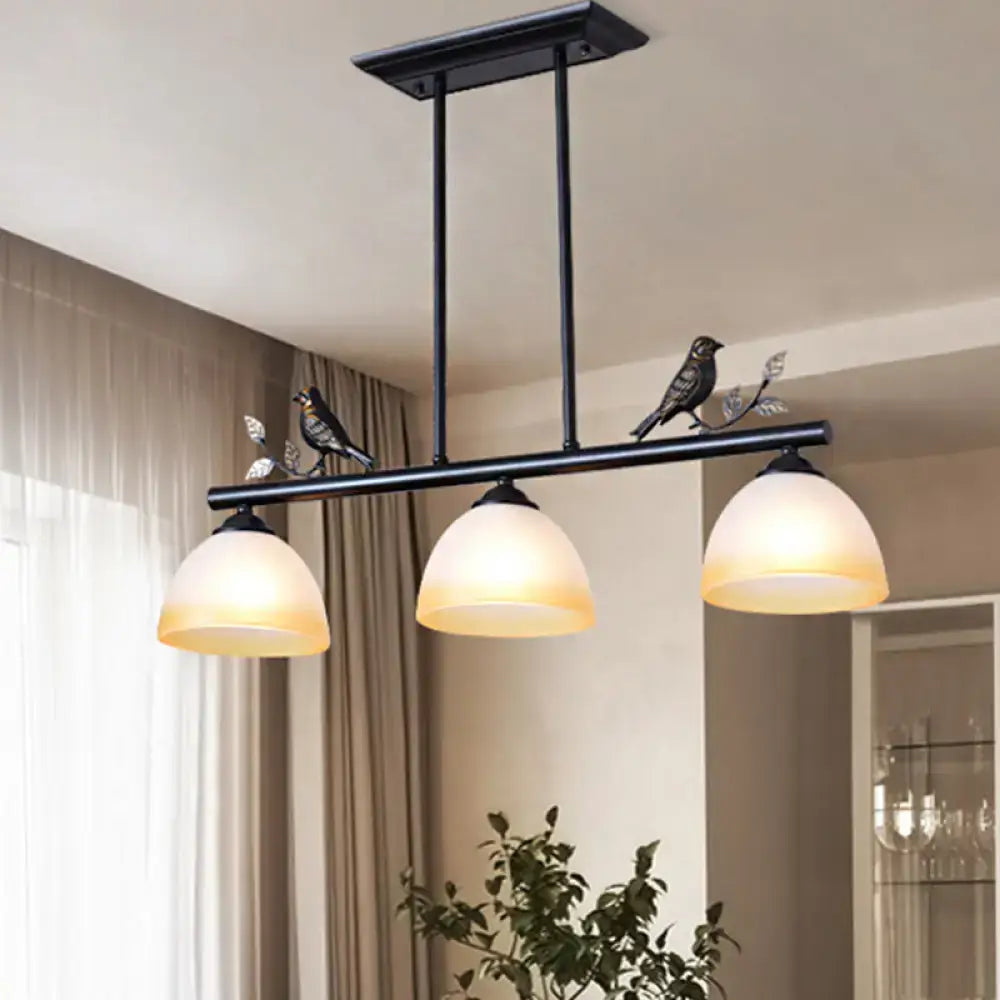 Black White Glass Bird Light
