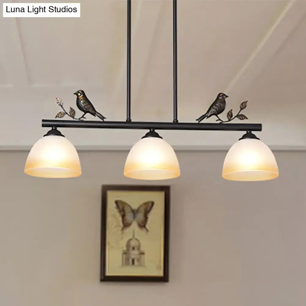 Black White Glass Bird Light