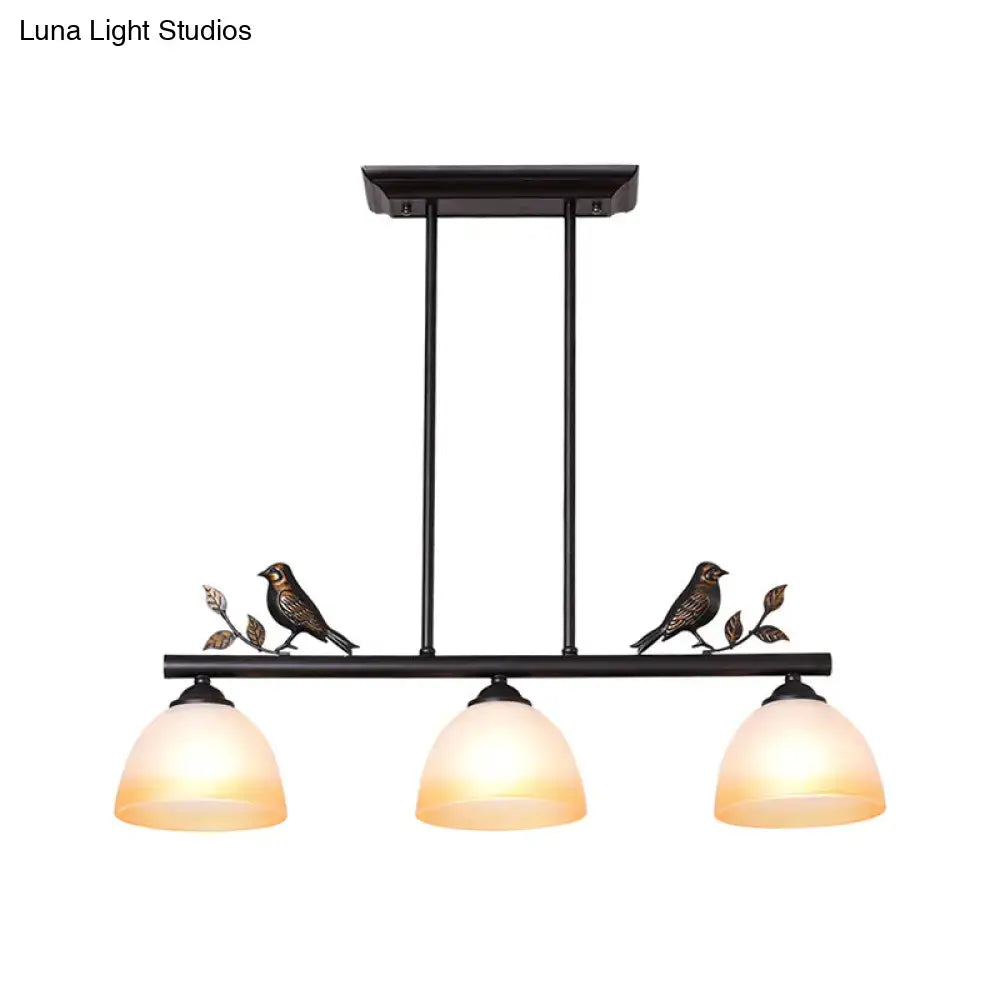 Black White Glass Bird Light